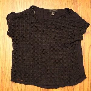 Black Lace Front Top Small